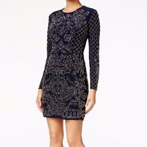 Exscape One side Sequin Long sleeved Dress